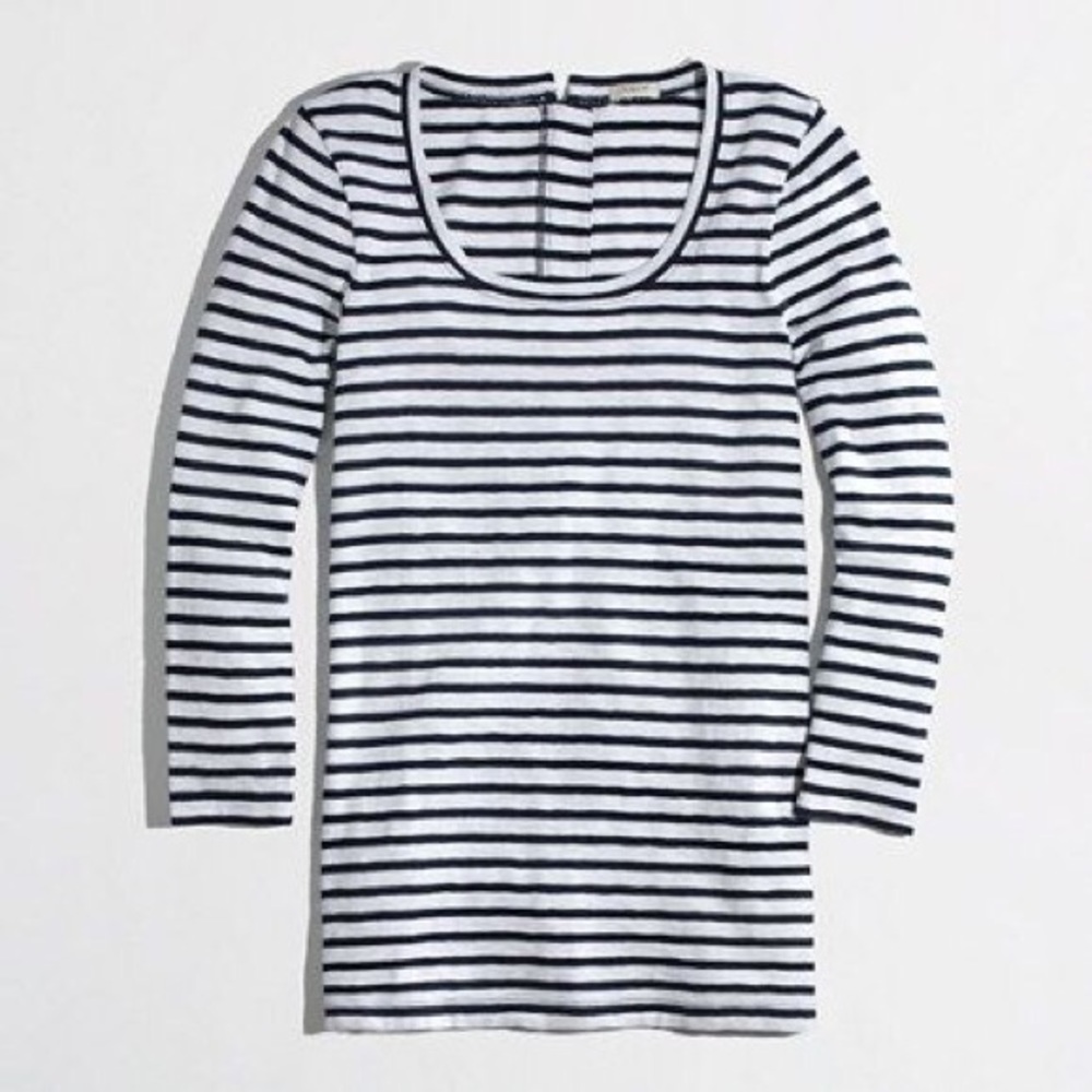 J. Crew Factory Back Zip Artist Scoop Neck Tee